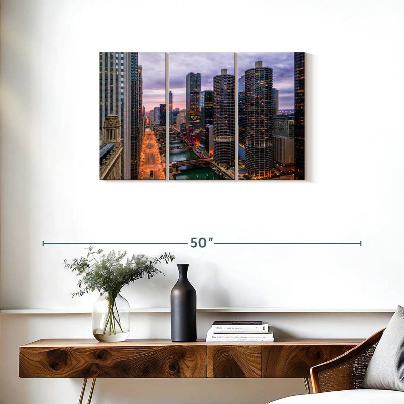 Sireci Chicago Riverwalk View, 20" H x 33" W