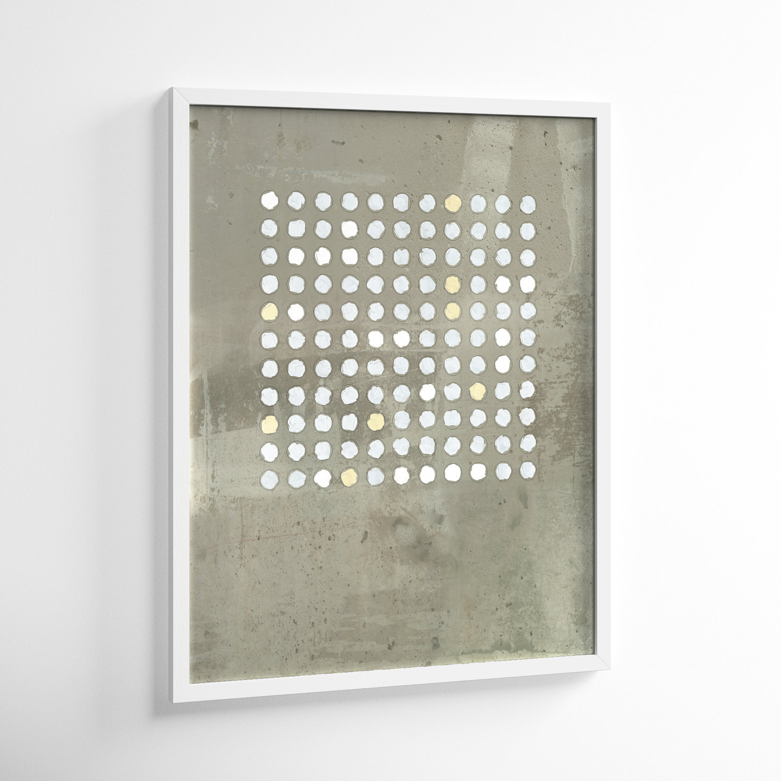 Circles in Squares "Circles in Squares 2" Print, 38" H x 30" W x 1.25" D, White