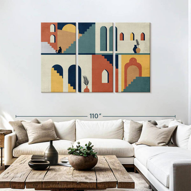Lilie Abstract Abodes, 48" H x 74" W