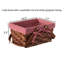 Panier rectangulaire en bois massif doublé
