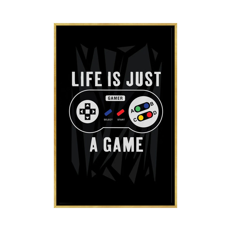 «Gaming V», reproduction d'art sur toile encadrée, Impression dans un cadre flottant sans passe-parto, H 26 po x l 18 po