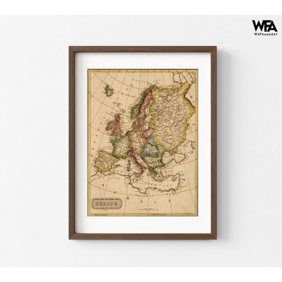 Europe 1817, Antique Map Of Europe, Old Continent Poster, Rustic Map Print, Old Map Of Europe, European Office Wall Decor Poster