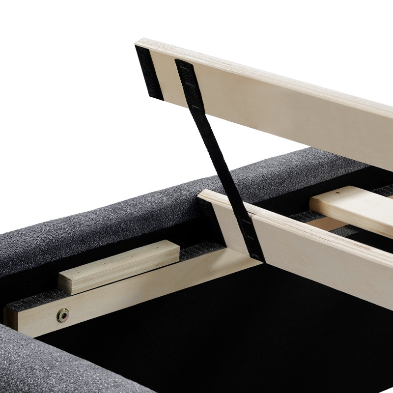Lit plateforme tapissier Reinette, Très grand, Gris anthracite