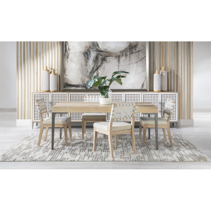 Biscayne Low Back Side Chair in Brown/Cream