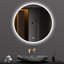 Miroir rond de salle de bain 32 po à DEL avec meuble-lavabo mural, anti-buée, 3 lumières réglables à température de couleur et à intensité variable, miroir de maquillage pour la chambre à coucher et la salle de bain, miroir intelligent pour la d?