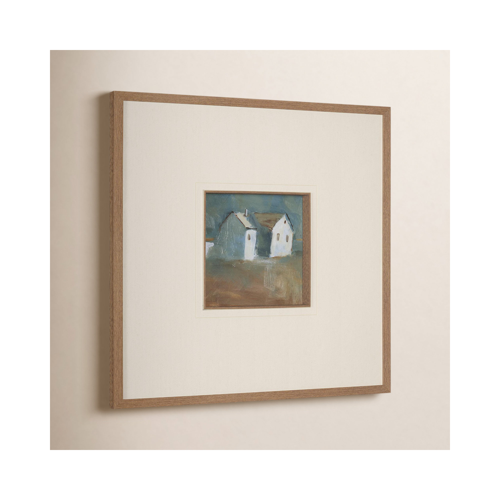 Dren View I By Studio A Hand Embellished Framed Art Print Matted Under Glass, Structured View II, Beige, 31.5" H x 31.5" W