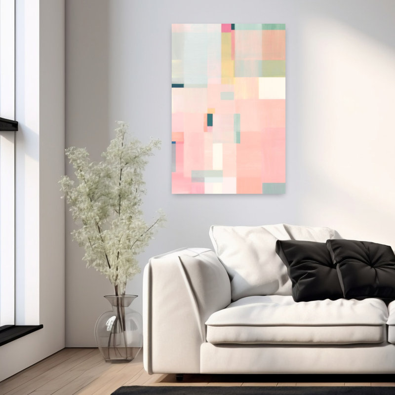 Art mural abstrait géométrique pastel Dreamscape, H 36 po x l 24 po