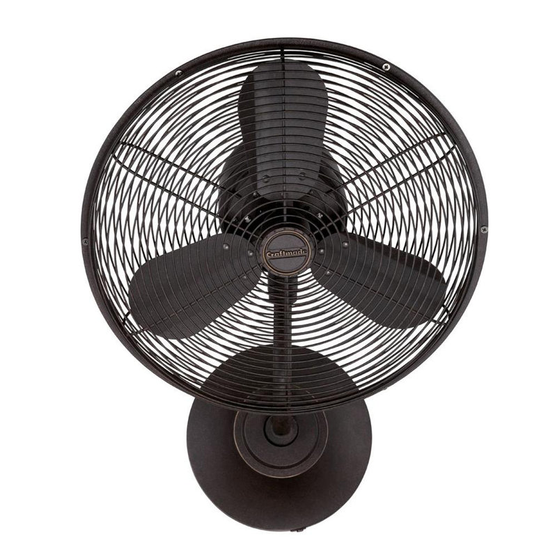 Bellows I Oscillating Wall Mounted Fan, Aged Bronze Textured