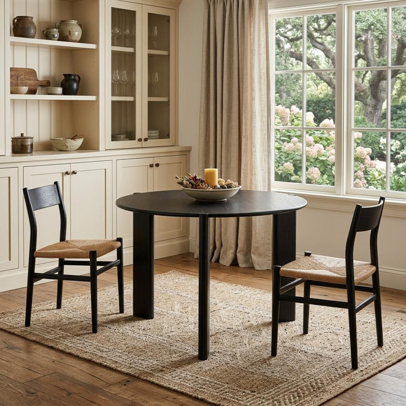 Table de salle à manger 42 po, 30"H x 42"L x 42"W, Noir