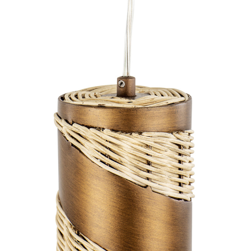Flow 1-Light Cylinder Mini Pendant - Baguette/Natural Rattan