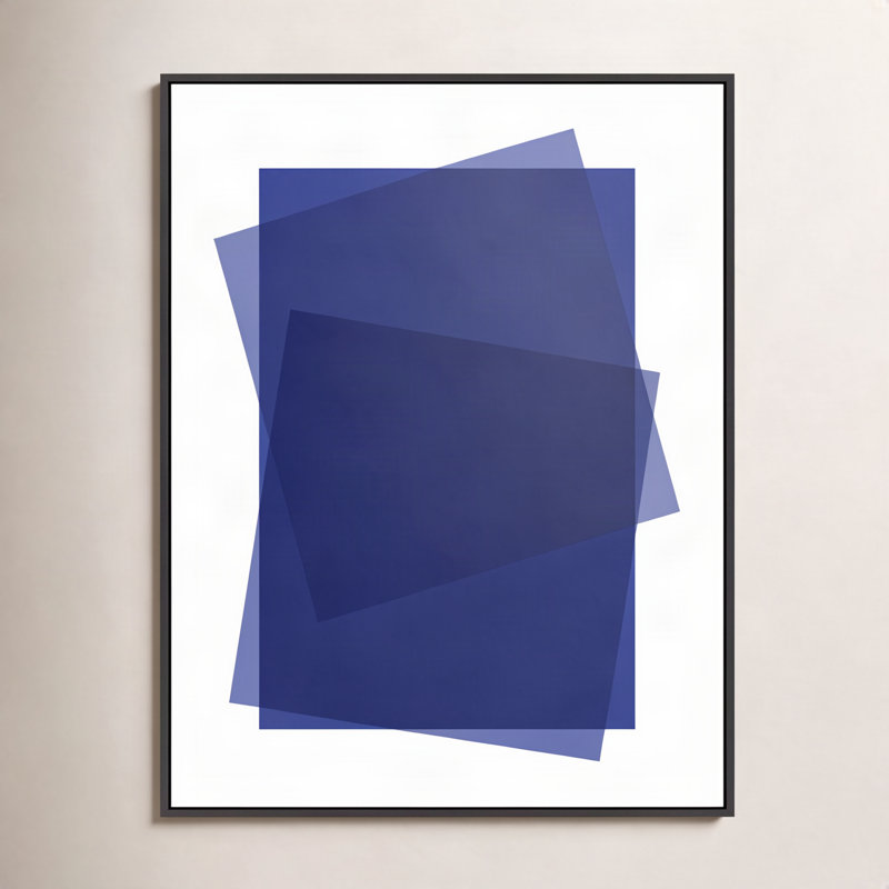 Indigo Kami by Jacques Pilon - Framed Wall Art, Black Framed Canvas, 38" H x 30" W