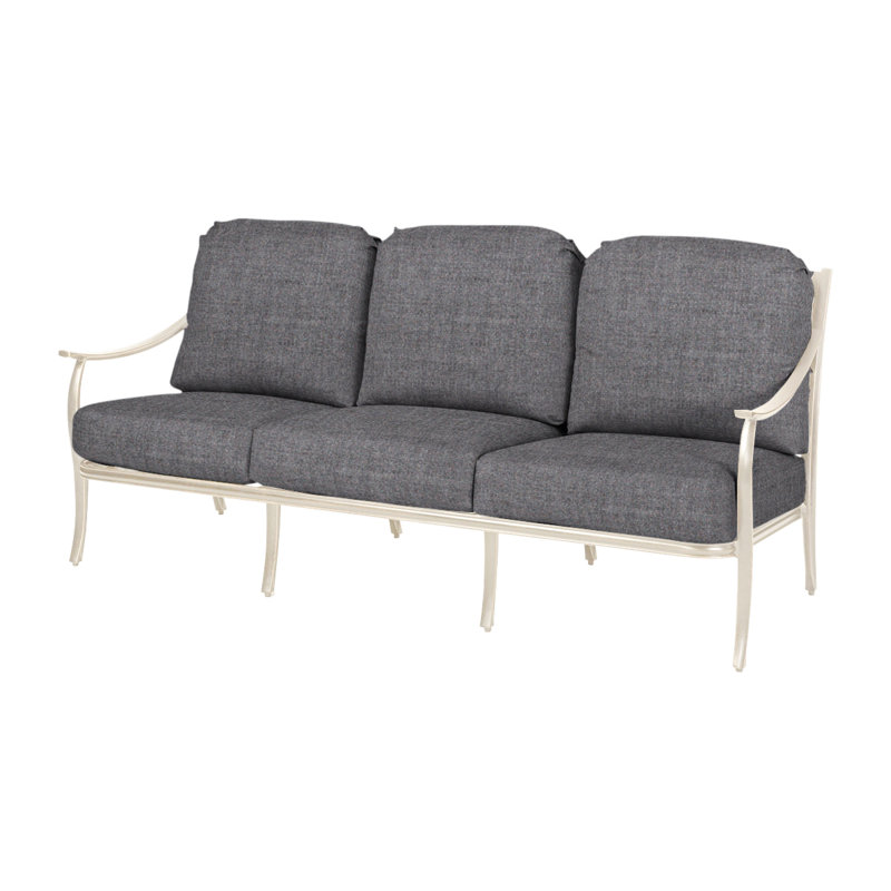 Edge Sofa with Sunbrella Cushions, Cast Slate Sunbrella® Plainweave, Midnight Gold