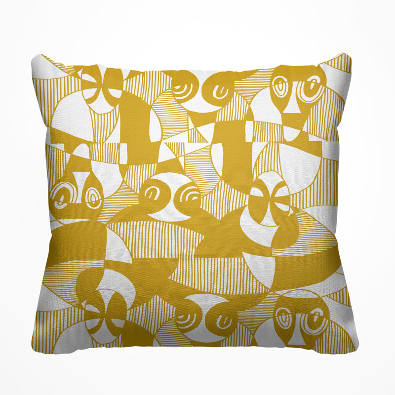 Housse et insert de coussin extérieur d'extérieur, L 15 po x H 15 po, Jaune