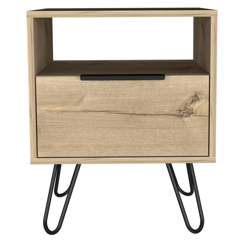 Table de chevet blanche 22 po, Chêne clair