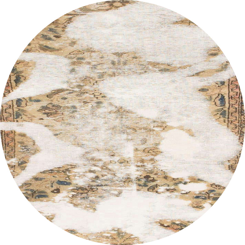 Tapis décoratif multicolore à motif abstrait, Rond 7 pi