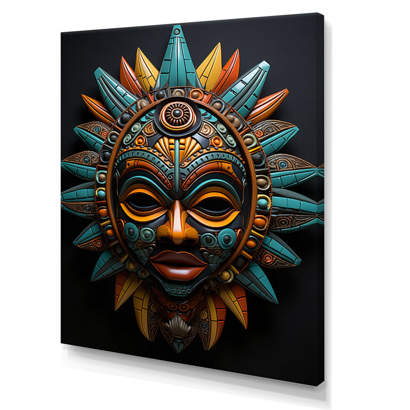 Jeilani, masque tribal africain, bamileke, H 32 po x l 16 po x P 1 po, Toile tendue