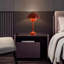 Lampe de table moderne à abat-jour en forme de dôme avec fleur rouge moderne