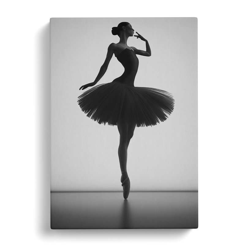 Monochrome Ballerina No.1 - Wrapped Canvas Print, 50cm H x 35cm W x 3cm D, Wrapped Canvas