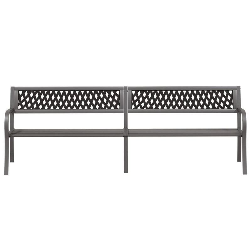 Banc de jardin en acier Zailey, gris, H 30,3 po x l 96,9 po x P 22,8 po