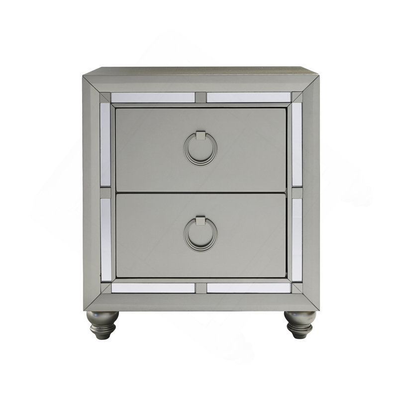 Table de chevet argentée CHLOE GEMSTONE