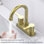 Robinet de lavabo de salle de bain pour 3 trous avec 2 poignées-120650263