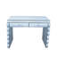 Table d'appoint en miroir argentée brillante avec deux tiroirs et une conception à bords uniques, convenant à un vestibule ou à un espace de vie principal, compartiments de rangement faciles à assembler, espaces fonctionnels à plusieurs niveaux, cadre