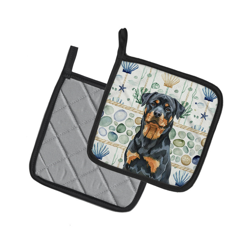 Paire de poignées en verre Rottweiler