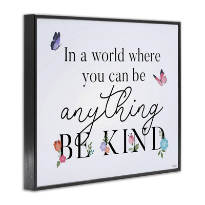Floral et papillons «Be Kind», estampe numérique, conception de Gigi Louise