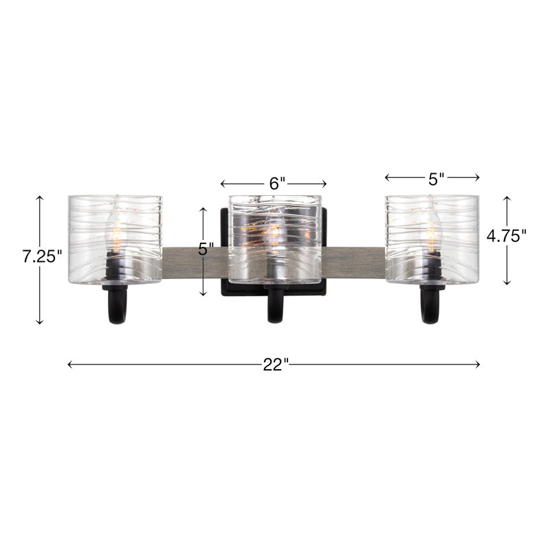 3 - Light Dimmable Vanity Light