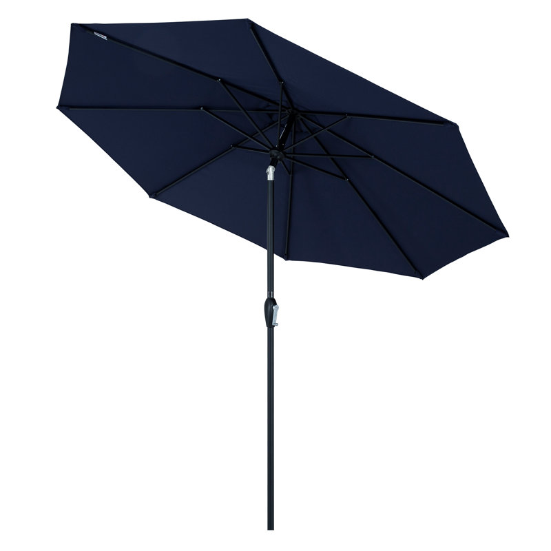 Parasol de marché 9 pi Kronqui, Marine, Bouton-poussoir