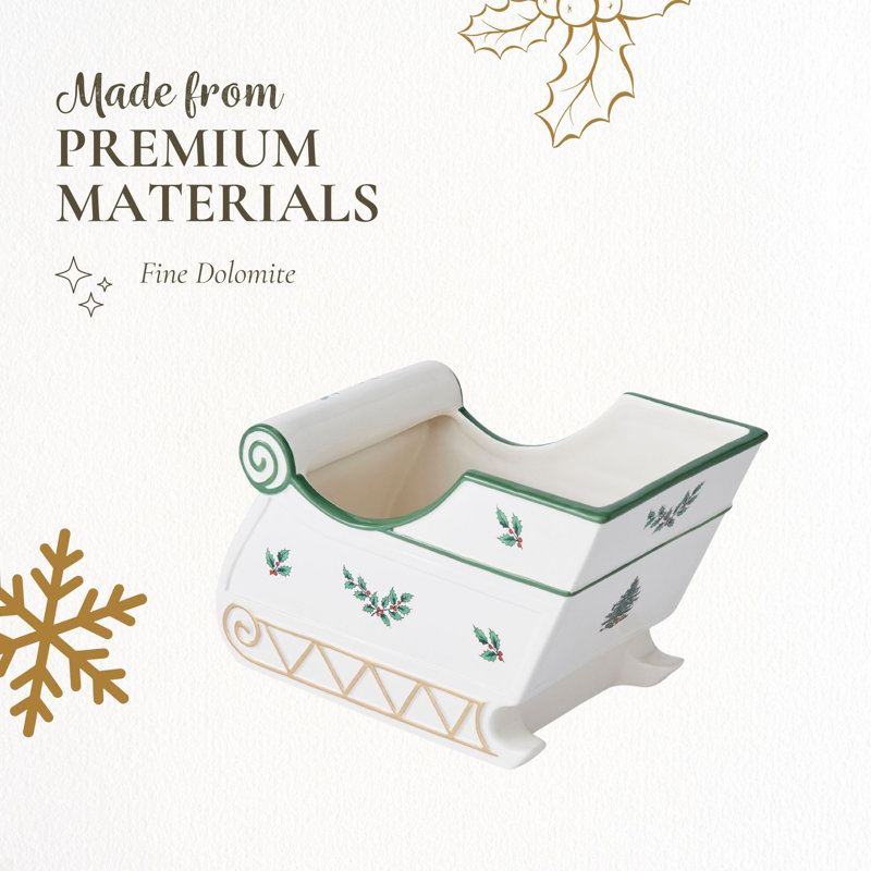 Spode Christmas Tree Figural Sleigh Centrepiece