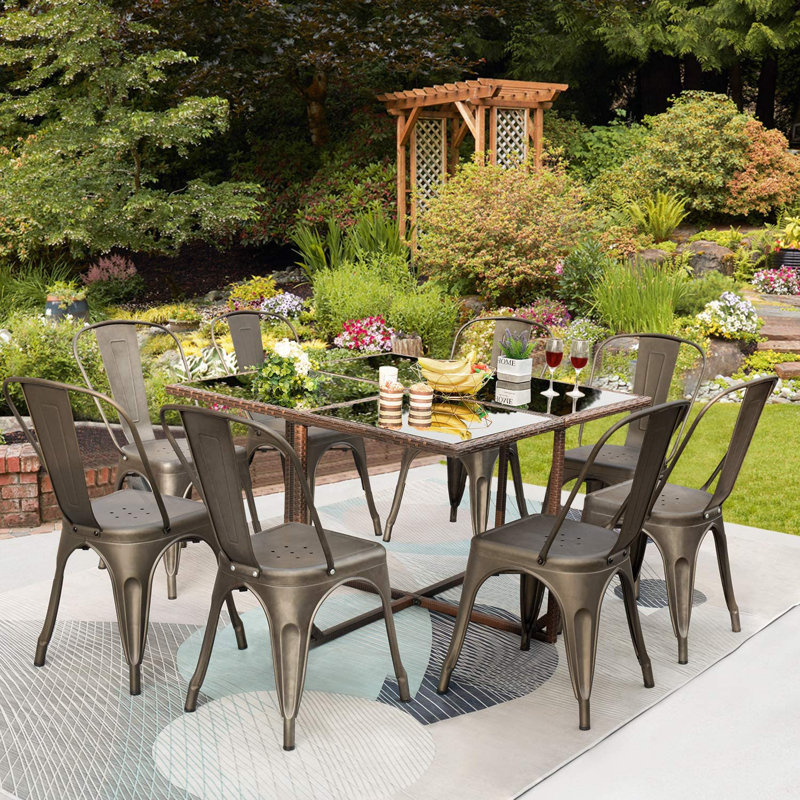 Fransje 8 - Person Patio Dining Set with Rectangular Table