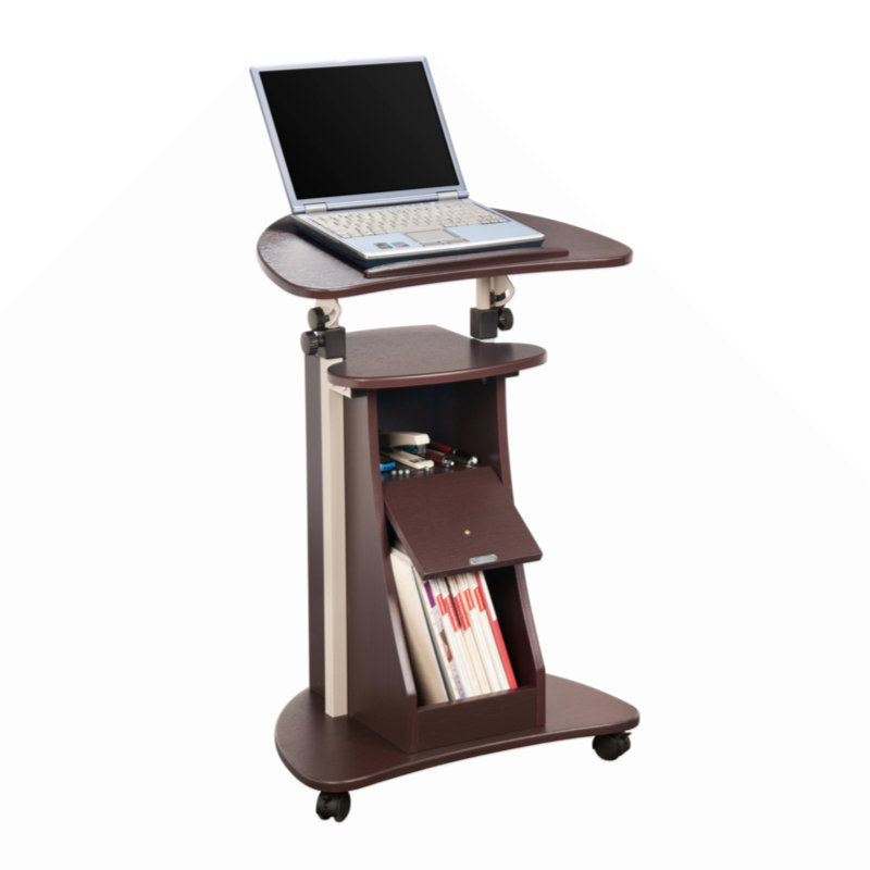 Bureau à roulettes pour ordinateur portable avec tablette de rangement Techni Mobile, H 31,5 po x l 21,75 po x P 17 po
