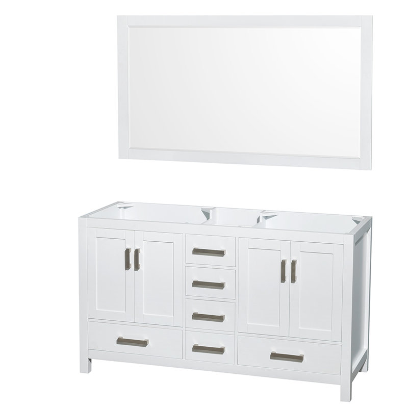 Sheffield 59" Double Bathroom Vanity Base Only, White