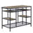 Lona Rustic Oak & Black Finish Kitchen Island