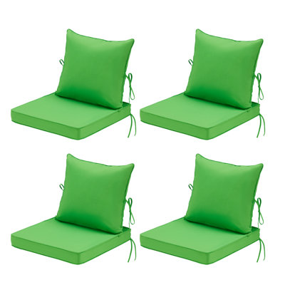 Ensemble de coussins d'extérieur en mousse haute densité 19 x 19 x 3,5 pouces avec housse hydrofuge et résistante aux rayons UV pour siège d'extérieur