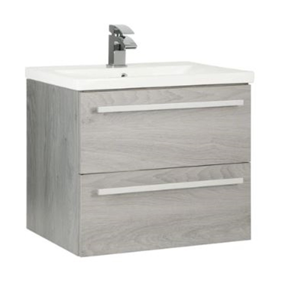 Clifton 600mm Wall Mounted Single Bathroom Vanity with Vitreous China Basin