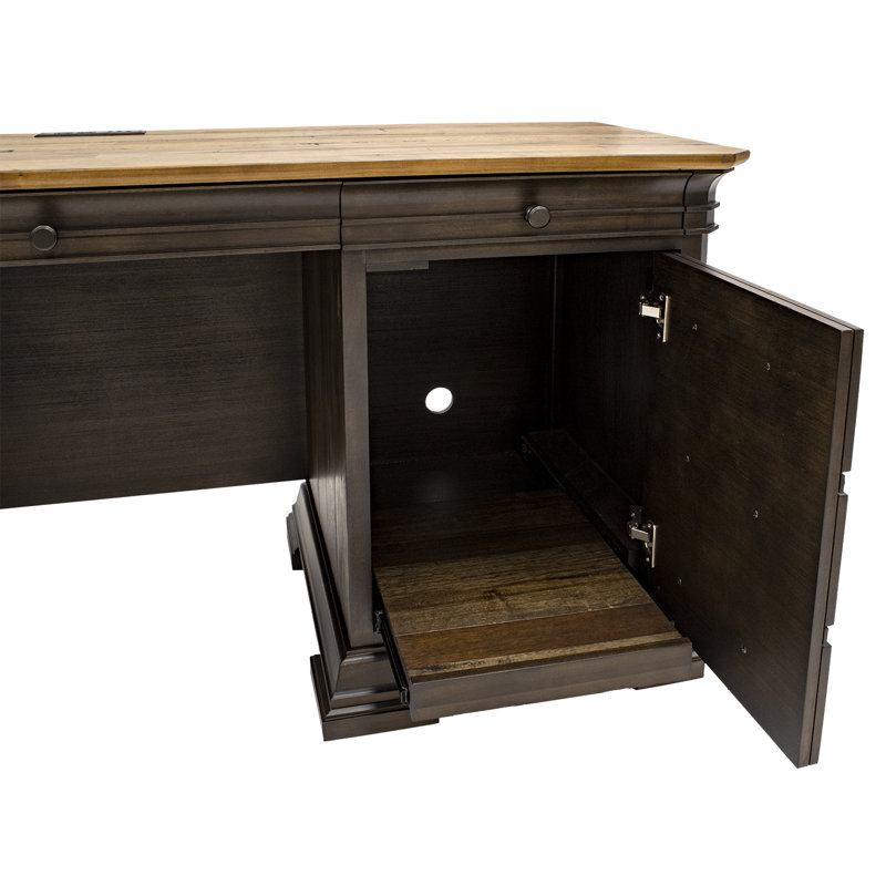 Shaan Executive Desk with Built-In Electrical Outlet