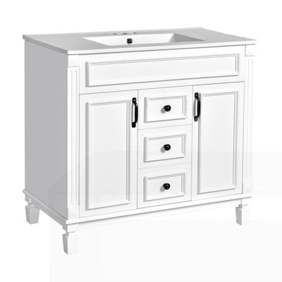 Armoire de rangement moderne avec 2 portes à fermeture douce et 2 tiroirs