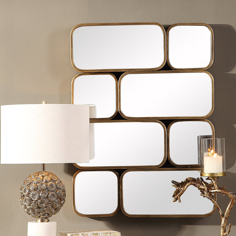 Miroir décoratif moderne et contemporain Gretchen, Or antique