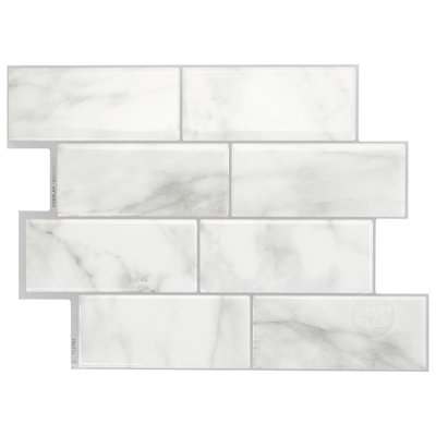 Peel and Stick Gel Backsplash Tile Metro 12'' x 8'' (Set of 4)