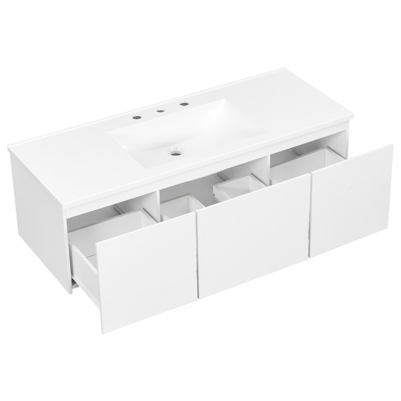 Meuble-lavabo mural de 122 cm avec lavabo