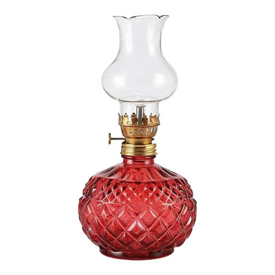 Lampe à huile de style rétro avec porte-bougie en verre, lanternes en verre transparent