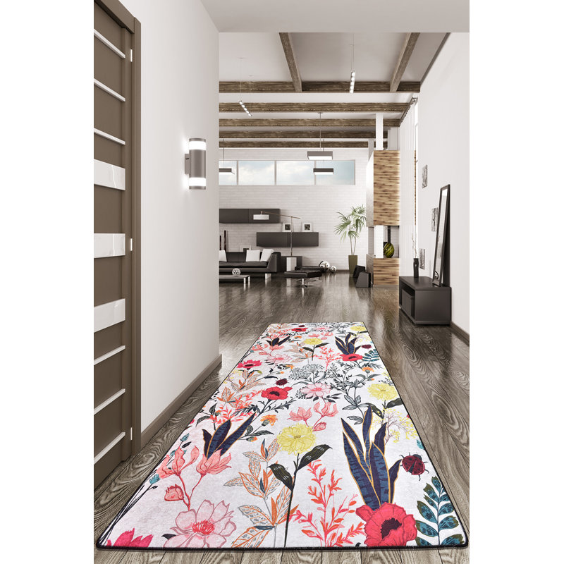 Premium Hall Carpet, 3.9 x 4.9 Feet | 100% Polyester, 0.16 in Pile Height, Antibacterial, Non-Slip Felt Dot Underside | Machine Washable, Durable & Stylish for Living Room, Entryway, & Home Décor