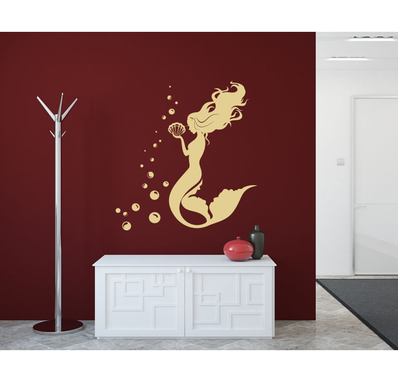 Décalcomanie murale sirène, Crème
