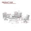 Ensemble de patio extérieur en métal pour 4 personnes avec deux tables et coussins Charron-1155299562