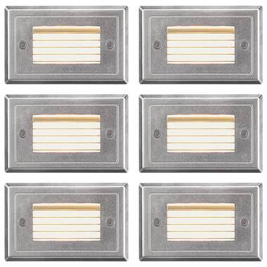 Outdoor low voltage louvered white rectangle surface brick step wall LED  light kit
