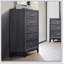 Commode 1 pièce de style contemporain avec look moderne, conception à deux tons, pieds en bois, poignées en nickel et finition grise pour la chambre à coucher-932164942