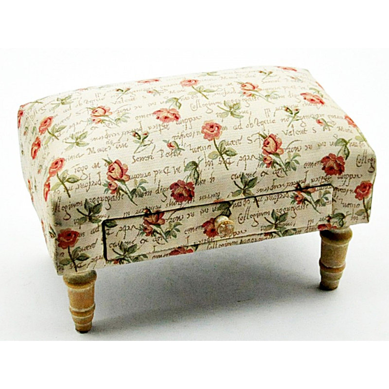 Nahua 41cm Wide Rectangle Floral Standard Ottoman
