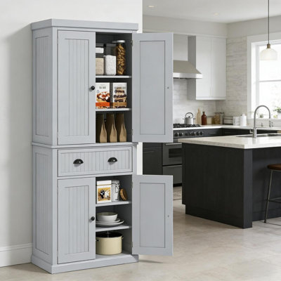 Armoire haute, armoire de rangement pour vestibule, armoire de cuisine, armoire de rangement autoportante